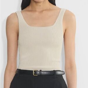 NWT Aritzia Babaton Sculpt Knit Squareneck Tank in size S, matte pearl